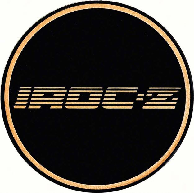 Picture of GTA Wheel Center Cap Emblem Iroc-Z 2-1/8" Gold Logo/Black Background 