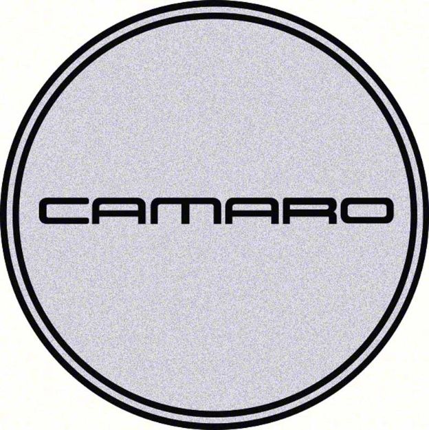 Picture of R15 Wheel Center Cap Emblem 2-15/16" Black Camaro Logo/Silver Background 