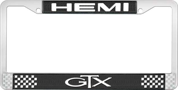 Picture of 1967-71 Mopar Hemi GTX License Plate Frame - Black 