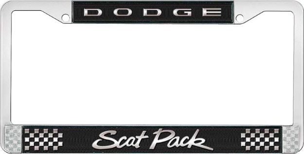 Picture of Black/Silver Dodge Scat Pack License Plate Frame 