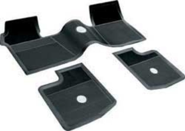 Picture of 1962-65 Chevrolet Without Console Black 3 Piece Rubber Floor Mat Set 