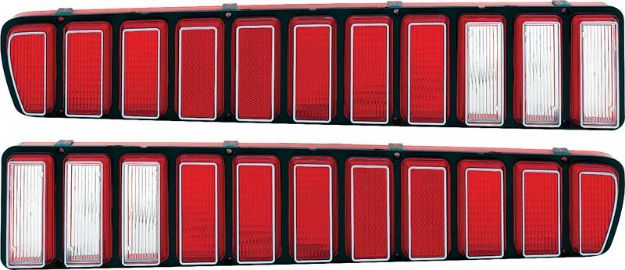Picture of 1973-74 Dodge Charger Tail Lamp Lenses With Silver accent 