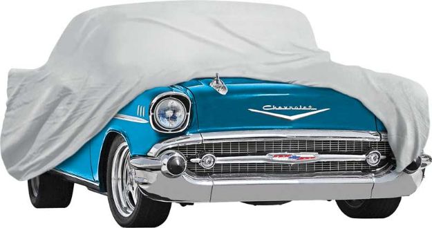 Picture of 1957 Chevrolet 2 Door / 4 Door (Except Wagons) Grey Softshield Flannel Car Cover 