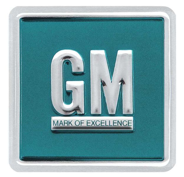 Picture of 1964-67 Turquoise/Green Embossed "GM Mark Of Excellence" Emblem Door Decal 