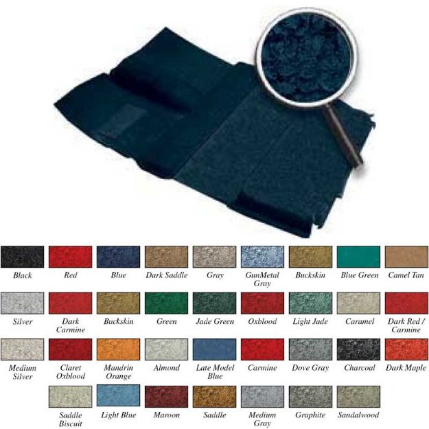 Picture of 1981-91 Chevy/GMC Crew Cab Pickup 2 WD / Column Shift Black Molded Cut Pile Carpet Set 
