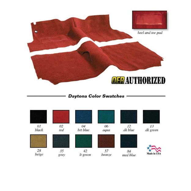 Picture of 1955 Chevrolet 2 Door Hardtop With Bench Black Daytona Weave Cut And Sewn Carpet Set 