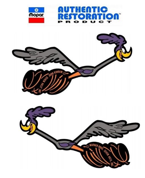 Picture of 1969 1970 Road Runner Driver and Passenger Side Running Birds Decals
