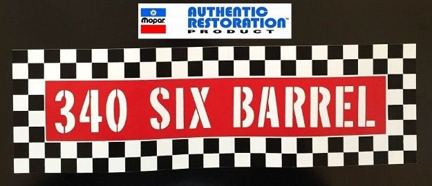Picture of 1970 Plymouth Cuda AAR Air Cleaner Decal - 340 SIX BARREL