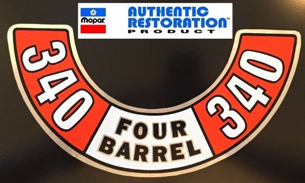 Picture of 1972 1973 Dodge Plymouth 340 Four Barrel Air Cleaner Decal