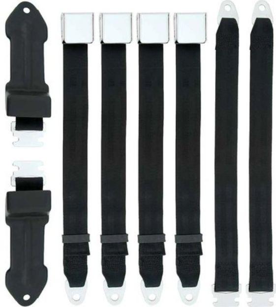 Picture of 1966-67 B-body Bench Seat Belt Set (BLACK)