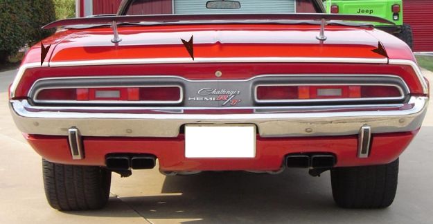 Picture of 1971-1974 Challenger Rear Quarter & Trunk Moldings Set w/ hardware