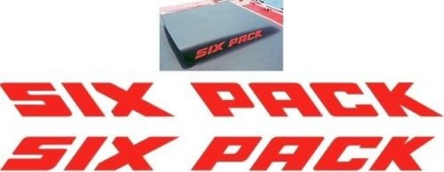 Picture of 1969 1/2 Dodge Super Bee Six Pack A12 Lift Off Hood Decals RED (set of two)