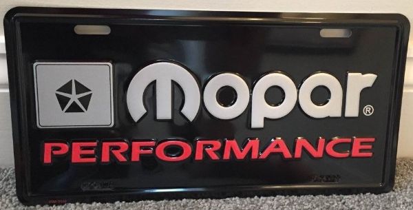 Picture of Mopar Performance License Plate Retro Style Black