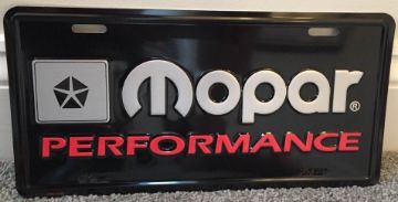 Show details for Mopar Performance License Plate Retro Style Black Picture of Mopar Performance License Plate Retro Style Black