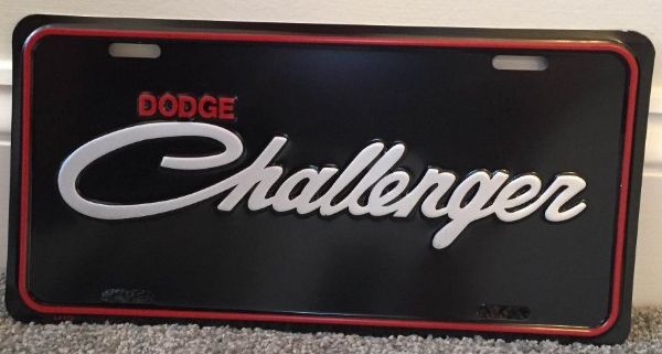 Picture of Dodge Challenger Script License Plate