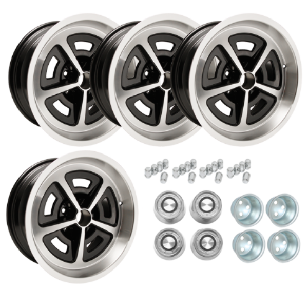 Picture of Mopar Magnum Wheels Package for Dodge/Plymouth Black Powder Coat 17x8"