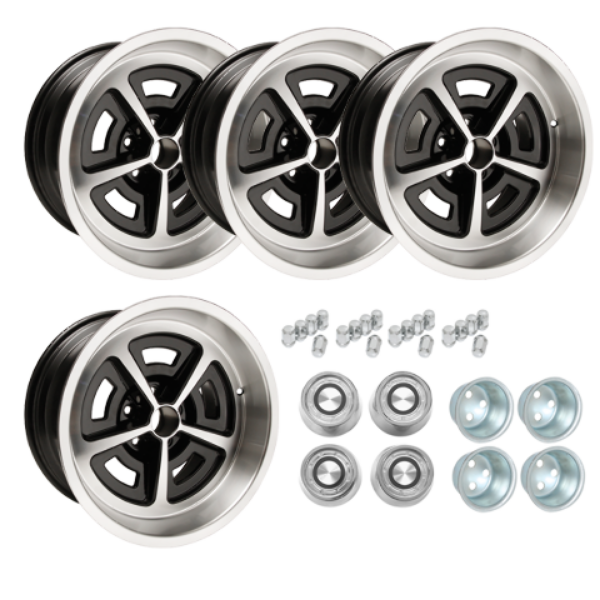 Picture of Mopar Magnum Wheels Package for Dodge/Plymouth Black Powder Coat 17x9"