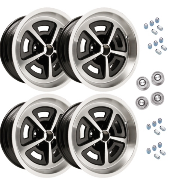 Picture of Mopar Magnum Wheels Package for Dodge/Plymouth Black (2)17x9" (2)17x8"