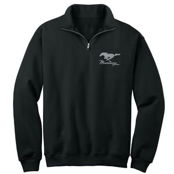 Show details for 1964-2021 Ford Mustang 1/4 Zip Fleece W/Logo & Script - Black Medium Picture of 1964-2021 Ford Mustang 1/4 Zip Fleece W/Logo & Script - Black Medium