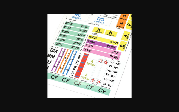 Picture of 1966-1966 Chevrolet Chevelle SS396 Body Codes Decal Kit