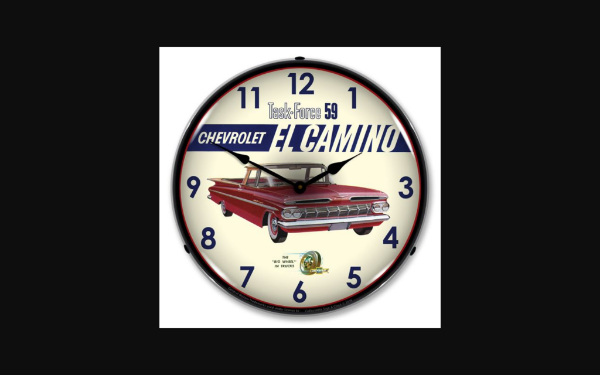 Picture of 1959-1959 Chevrolet El Camino LED Clock. Red