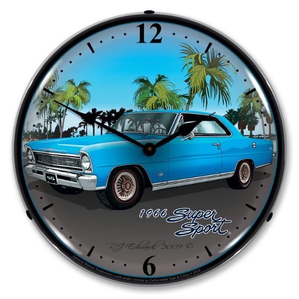Picture of 1966-1966 Chevrolet Nova / Chevy II LED Clock. Blue