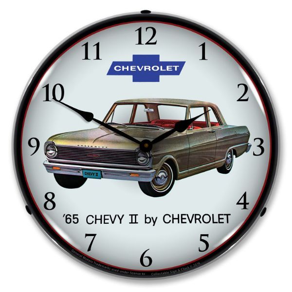Picture of 1965-1965 Chevrolet Nova / Chevy II LED Clock. Silver