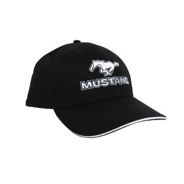 Show details for 1964-2021 Ford Mustang Cap - Mustang Black/Black Cotton Twill - Script W/Pony Logo Picture of 1964-2021 Ford Mustang Cap - Mustang Black/Black Cotton Twill - Script W/Pony Logo