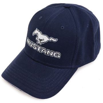 Show details for 1964-2021 Ford Mustang Cap - Mustang Blue Cotton Twill - Script W/Pony Logo Picture of 1964-2021 Ford Mustang Cap - Mustang Blue Cotton Twill - Script W/Pony Logo