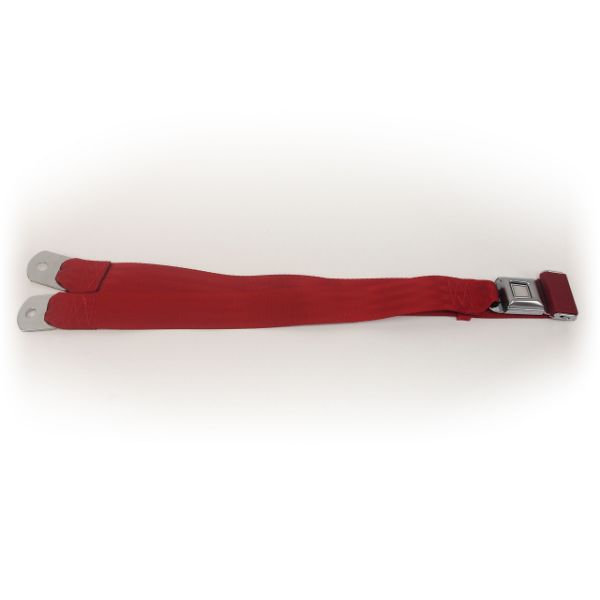 Picture of 1979-1989 Ford Mustang Lap Belt W/O Hardware Non-Retractable - Starburst Push Button Scarlett