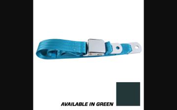 Show details for 1964-1968 Ford Mustang Seat Belt - Chrome Lift Latch Lap - Green Picture of 1964-1968 Ford Mustang Seat Belt - Chrome Lift Latch Lap - Green