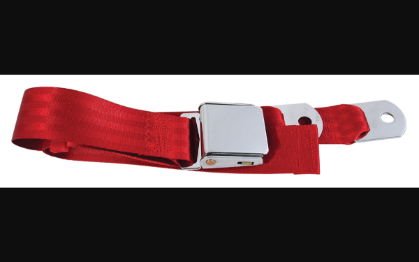 Picture of 1964-1968 Ford Mustang Seat Belt - Chrome Lift Latch Lap - Dark Red