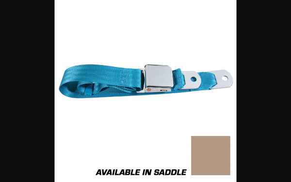 Picture of 1964-1968 Ford Mustang Seat Belt - Chrome Lift Latch Lap - Saddle