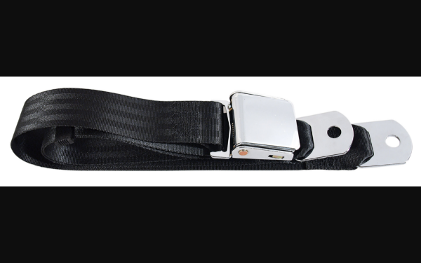 Picture of 1964-1968 Ford Mustang Seat Belt - Chrome Lift Latch Lap - Black