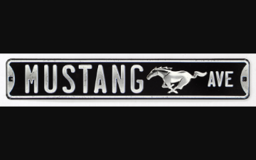 Show details for 1965-2021 Ford Mustang Die Cut Embossed Tin - Mustang Ave. Picture of 1965-2021 Ford Mustang Die Cut Embossed Tin - Mustang Ave.