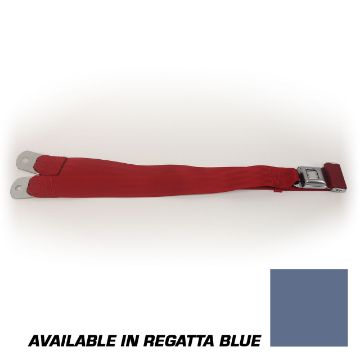 Show details for 1979-1989 Ford Mustang Lap Belt W/O Hardware Non-Retractable - Starburst Push Button Regatta Blue Picture of 1979-1989 Ford Mustang Lap Belt W/O Hardware Non-Retractable - Starburst Push Button Regatta Blue