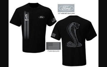 Show details for 1964-2021 Ford Mustang Black W/Cobra Emblem On Front & Back, American Flag On Sleeve X-Large Picture of 1964-2021 Ford Mustang Black W/Cobra Emblem On Front & Back, American Flag On Sleeve X-Large