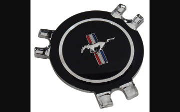Show details for 1965-1966 Ford Mustang Center Cap Emblem - Wood Steering Wheel - Pony Logo Picture of 1965-1966 Ford Mustang Center Cap Emblem - Wood Steering Wheel - Pony Logo