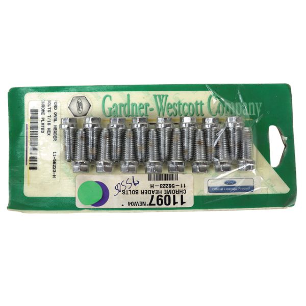Picture of 1964-1973 Ford Mustang Header Bolts. Chrome W/Oval Logo