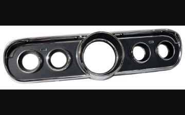 Show details for 1965-1965 Ford Mustang Black Instrument Cluster Bezel - GT Picture of 1965-1965 Ford Mustang Black Instrument Cluster Bezel - GT