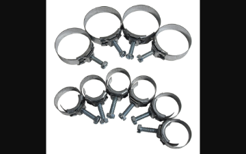 Show details for 1964-1970 Ford Mustang Radiator & Heater Hose Tower Type Clamp Set - 170 & 200ci - 10pcs Picture of 1964-1970 Ford Mustang Radiator & Heater Hose Tower Type Clamp Set - 170 & 200ci - 10pcs