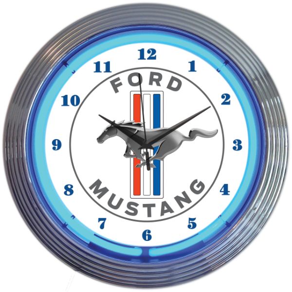 Picture of 1964-2021 Ford Mustang Blue Neon Clock