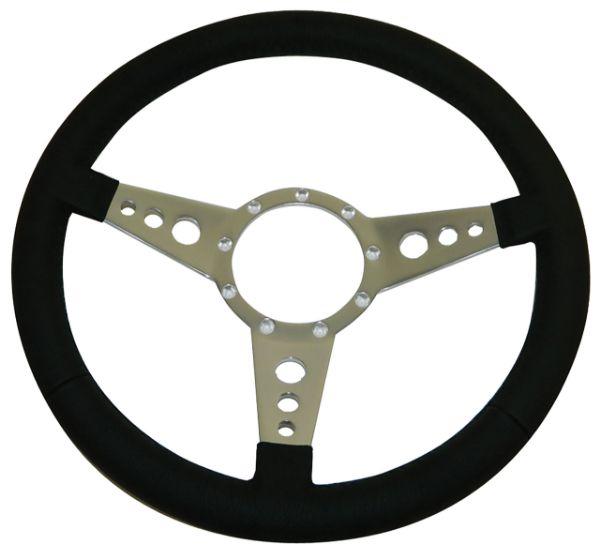 Picture of 1965-1973 Ford Mustang Classic 3 Hole 9 Bolt Wheel W/Black Leather Rim - 14" Diameter