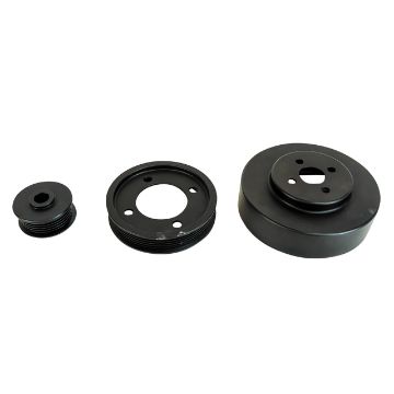 Show details for 1994-1995 Ford Mustang UNDERDRIVE PULLEYS STEEL BLACK 94/9 Picture of 1994-1995 Ford Mustang UNDERDRIVE PULLEYS STEEL BLACK 94/9