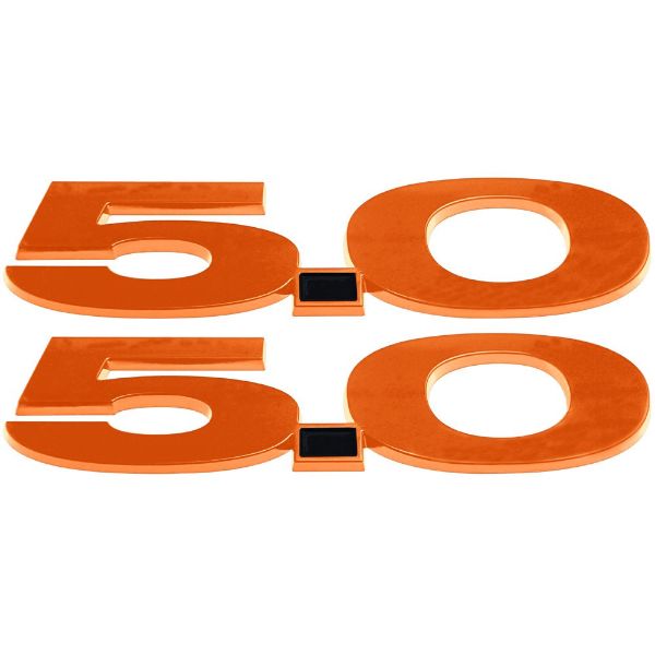 Picture of 2005-2023 Ford Mustang Custom Painted 5.0 Emblem W/Gloss White Accent Vinyl Dot - Pair