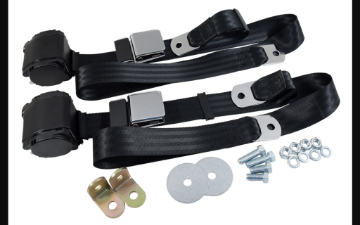 Show details for 1964-1973 Ford Mustang Seat Belts. Rear Chrome Lift Latch - Black Picture of 1964-1973 Ford Mustang Seat Belts. Rear Chrome Lift Latch - Black