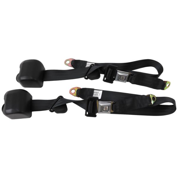 Picture of 1990-1993 Ford Mustang Front Seat Belts. Starburst Push Button - Coupe - Black
