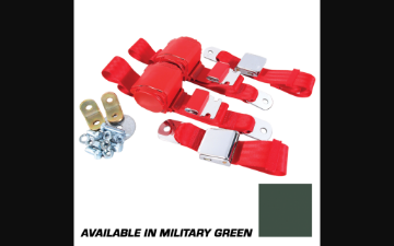Show details for 1964-1973 Ford Mustang Seat Belts. Rear Chrome Lift Latch - Mil Green Picture of 1964-1973 Ford Mustang Seat Belts. Rear Chrome Lift Latch - Mil Green