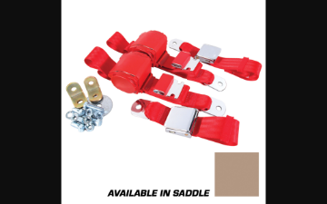 Show details for 1964-1973 Ford Mustang Seat Belts. Rear Chrome Lift Latch - Saddle Picture of 1964-1973 Ford Mustang Seat Belts. Rear Chrome Lift Latch - Saddle