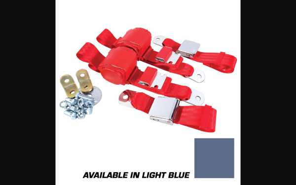 Picture of 1964-1973 Ford Mustang Seat Belts. Rear Chrome Lift Latch - Light Blue